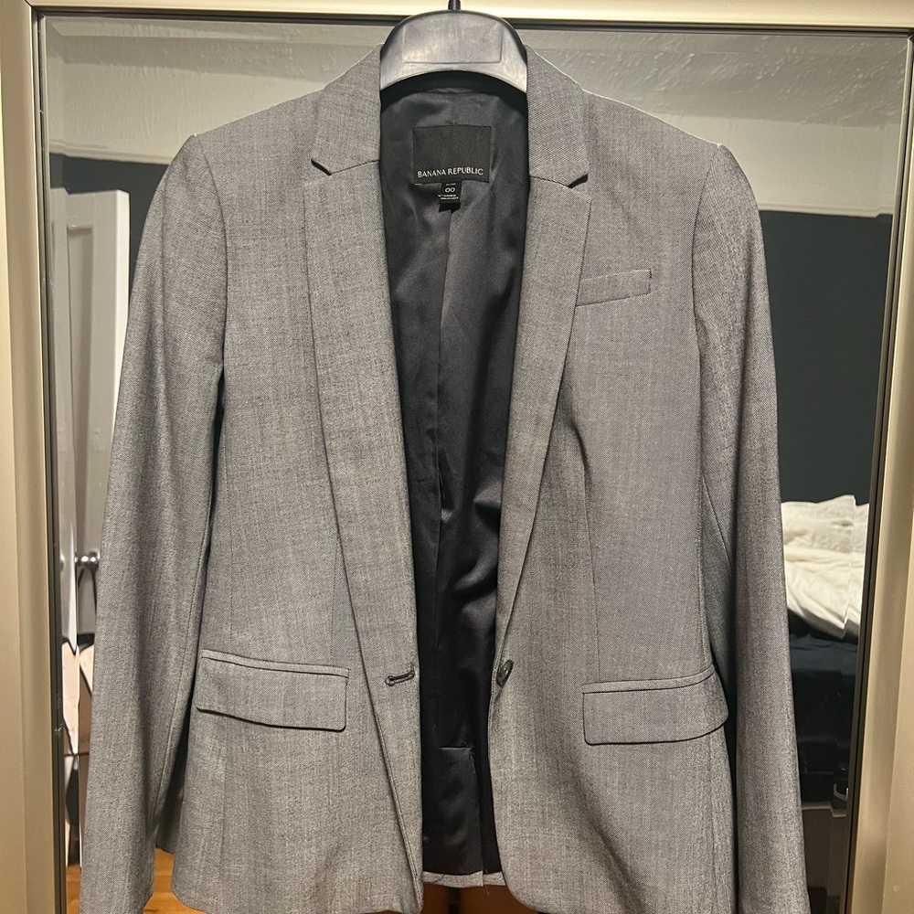 Grey blazer petite banana republic